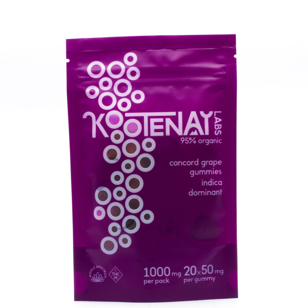 1000mg Indica Grape Gummies by Kootenay Labs